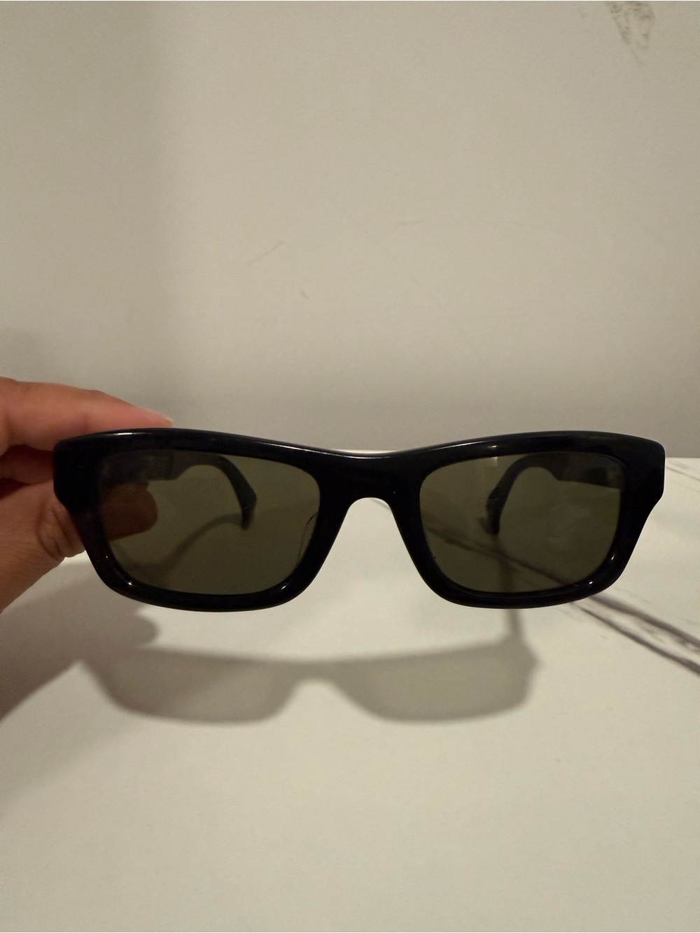 KENZO KZ40154U 01N52 Unisex Rectangle Sunglasses Black/Green Tinted
